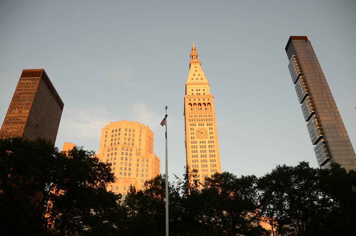 10-01 41 Madison, 11 Madison, Met Life Tower, One Madison At Sunset New York Madison Square Park